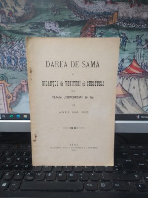 Darea de seamă și Bilanțul de Venituri și Cheltuieli ale Clubului Concordia din Iași pe anul 1906-1907, Iași 1907, 013 foto