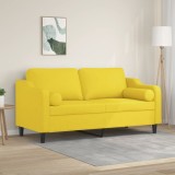 VidaXL Canapea cu 2 locuri cu pernuțe, galben deschis, 140 cm, textil 3200850