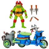 Figurina Testoase Ninja Mutant Mayhem Raphael cu Scuter si Atas 11 cm