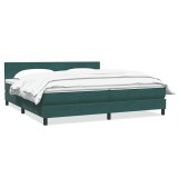 Cumpara ieftin Pat box spring cu saltea, verde &icirc;nchis, 180x220 cm, catifea