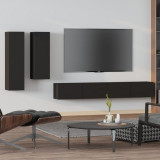 VidaXL Set dulap TV, 4 piese, negru, lemn prelucrat