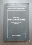 ROMANIA - R.F. GERMANIA - INCEPUTUL RELATIILOR DIPLOMATICE 1966-1967