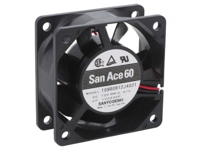 Ventilator axial DC 12V 60x60x25mm 63.6m3/h 44dBA cu bilă foto