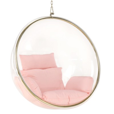 Scaun suspendat, transparent/ auriu/ roz, BUBBLE TIP 1 foto