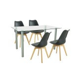 Cumpara ieftin Set de masă Midori 4+1 negru