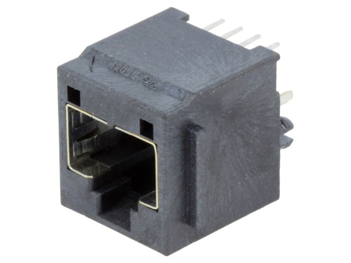 Conector RJ45 8P8C ecranat aurit THT