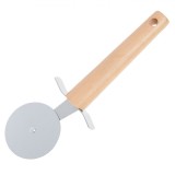 Cuțit Pizza, Metalic, M&acirc;ner Lemn, 21 cm, Oem