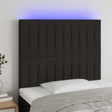 VidaXL Tăblie de pat cu LED, negru, 100x5x118/128 cm, textil