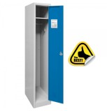 Vestiar Metalic 1 Usa Albastru/Gri 180x30x50 cm, Premium, Neasamblat, Dulap Horeca, Bara Umerase, Polita, Oglinda