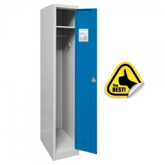 Vestiar metalic Premium 1 usa color Albastru 300x500x1800 mm (LxlxH), Neasamblat, PLUS