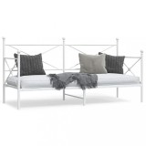 VidaXL Pat de zi fără saltea Alb 90x190 cm Oțel 4104681