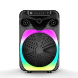 Boxa portabila cu lumini RGB, putere 10-30W, MP3, USB, bluetooth, TF, slot microfon, karaoke, acumulator, negru