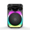 Boxa portabila cu lumini RGB, putere 10-30W, MP3, USB, bluetooth, TF, slot microfon, karaoke, acumulator, negru
