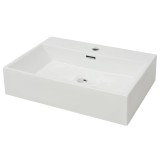 Cumpara ieftin Chiuveta cu orificiu robinet, ceramica 60,5x42,5x14,5 cm, alb