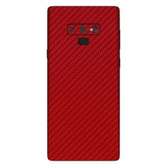 Set Folii Skin Acoperire 360 Compatibile cu Samsung Galaxy Note 9 (Set 2) - ApcGsm Wraps Carbon Geranium Red