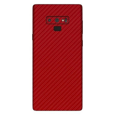 Set Folii Skin Acoperire 360 Compatibile cu Samsung Galaxy Note 9 (Set 2) - ApcGsm Wraps Carbon Geranium Red foto