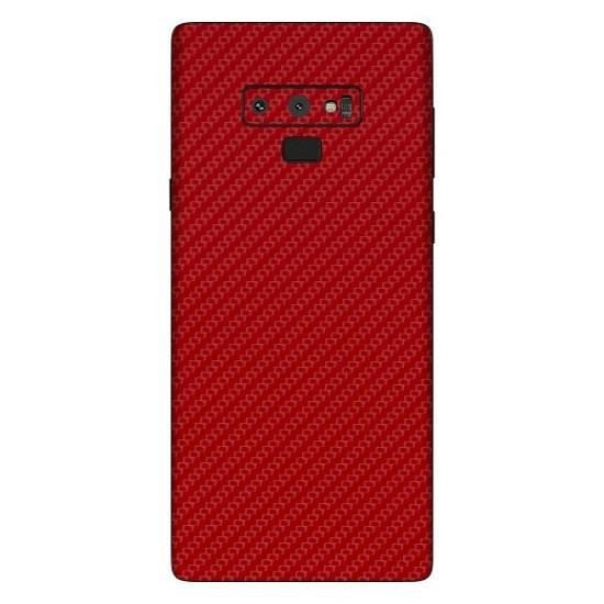 Set Folii Skin Acoperire 360 Compatibile cu Samsung Galaxy Note 9 (Set 2) - ApcGsm Wraps Carbon Geranium Red