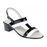 Oferta marimea 36, 37 Sandale dama din piele naturala cu toc de 5cm, LS7AN