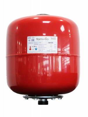 Vas expansiune termic Fornello 35 litri, vertical culoare rosu, presiune maxima 10 bar, membrana EPDM foto