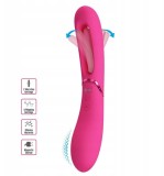Vibrator Lexie 7 Moduri Vibratii, 4 Moduri Leganare, Silicon, USB Magnetic, Silicon, Roz, 20 cm