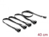 Splitter alimentare ventilator 4 pini PWM la 4 x 4 pini PWM M-T 40cm Negru, Delock 84540