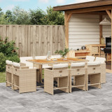 Cumpara ieftin Gossi set mobilier de gradina cu perne, 11 piese, bej, poliratan