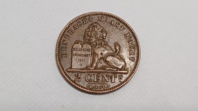 Belgia-2 Centimes 1905 foto