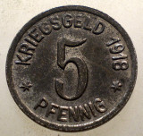 1.116 GERMANIA WWI NIDZICA STADT NEIDENBURG KRIEGSGELD 5 PFENNIG 1918 16,7mm, Europa, Fier