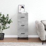 vidaXL Servantă, gri beton, 34,5x34x90 cm, lemn compozit