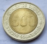 389. Moneda Ecuador 500 sucres 1997 (70th Anniversary - Central Bank), America Centrala si de Sud