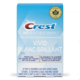 Benzi Albirea Dintilor, Crest, 3D White, Vivid Brilliant, 9% Concentratie, Cutie 10 Plicuri, 20 Benz