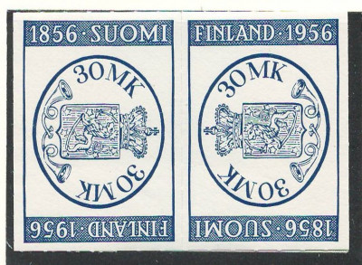 Finlanda 1956 Mi 457 tete-beche MNH - 100 de ani de timbre foto