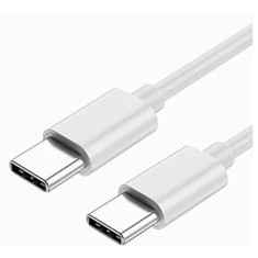 Cablu de date si incarcare flippy, type-c la type-c, lungime 1 m, alb