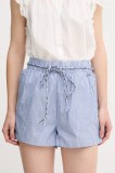 Pepe Jeans pantaloni scurți din bumbac DONOVAN femei, cu imprimeu, high waist, PL801162