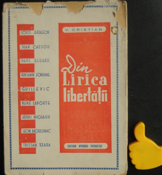 Din lirica libertatii V Cristian Tristan Tzara Benjamin Fondane Louis Aragon