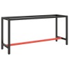 Gossi cadru banc de lucru, negru mat/rosu mat, 170x50x79 cm, metal