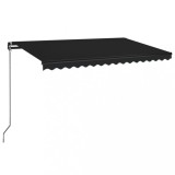 Cumpara ieftin Copertina manuala retractabila, cu LED, antracit, 450x350 cm