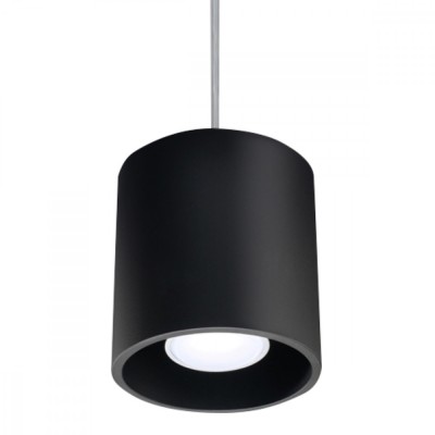 Lampă Suspendată Orbis Negru Aluminiu 1 Bec Cilindric Modern De Interior foto