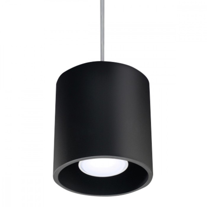 Lampă Suspendată Orbis Negru Aluminiu 1 Bec Cilindric Modern De Interior