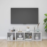 Comode TV, 4 buc., alb extralucios, 37x35x37 cm, PAL