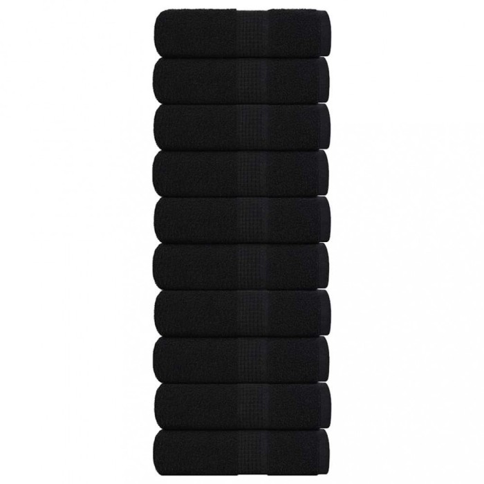 Prosoape pentru oaspeți 10 buc Negru 360 g/m&sup2; 100% bumbac