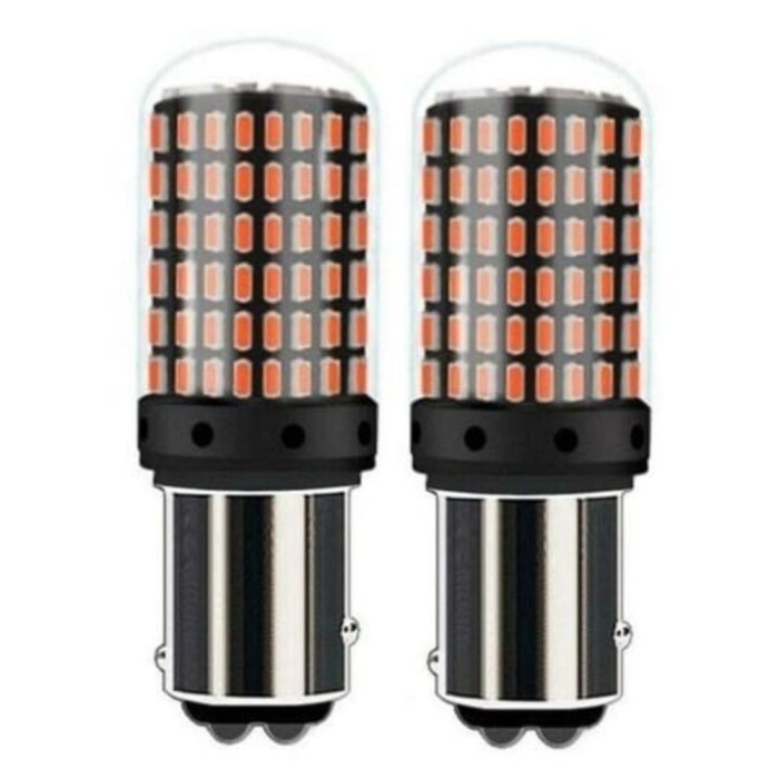 Set 2 becuri auto 1157 BAY15D, 2 faze, lumina rosie, P21/5W, 12V
