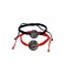 Set de 2 bratari impletite negru si rosu personalizate cu text-ul tau