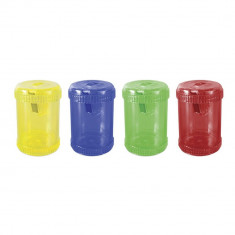 Ascutitoare din Plastic Simpla cu Container Rotund DONAU, 28x59x38 mm, 20 Buc/ Set, Diverse Culori, Ascutitori Simple, Accesorii Birou, Rechizite Scol