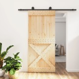 VidaXL Ușă glisantă cu set de feronerie 95x210 cm, lemn masiv de pin