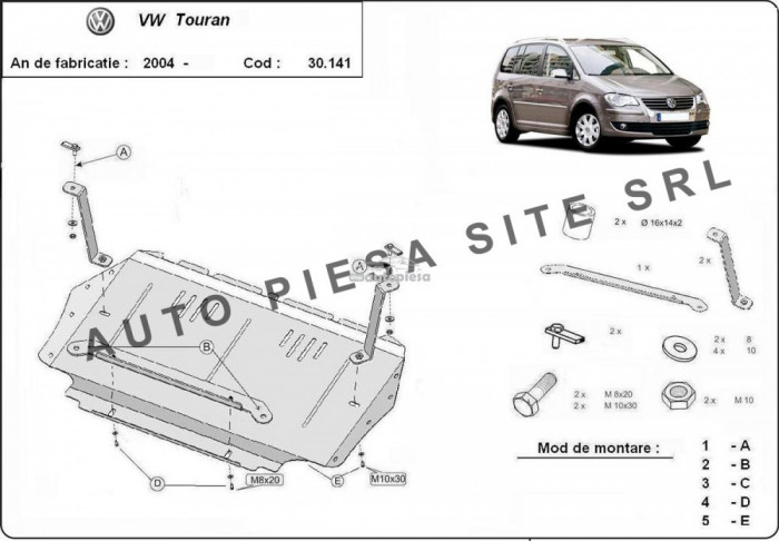 Scut metalic motor VW Touran fabricat incepand cu 2003 APS-30,141