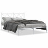 VidaXL Cadru de pat metalic cu tăblie, alb, 135x190 cm