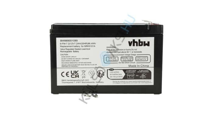 &Icirc;nlocuire baterie UPS VHBW pentru APC RBC110 - 7200 mAh 12 V AGM
