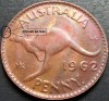 Moneda exotica (ONE) PENNY - AUSTRALIA, anul 1962 * cod 13 B = CAMEO + EROARE, Australia si Oceania