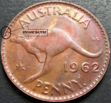 Cumpara ieftin Moneda exotica (ONE) PENNY - AUSTRALIA, anul 1962 * cod 13 B = CAMEO + EROARE, Australia si Oceania